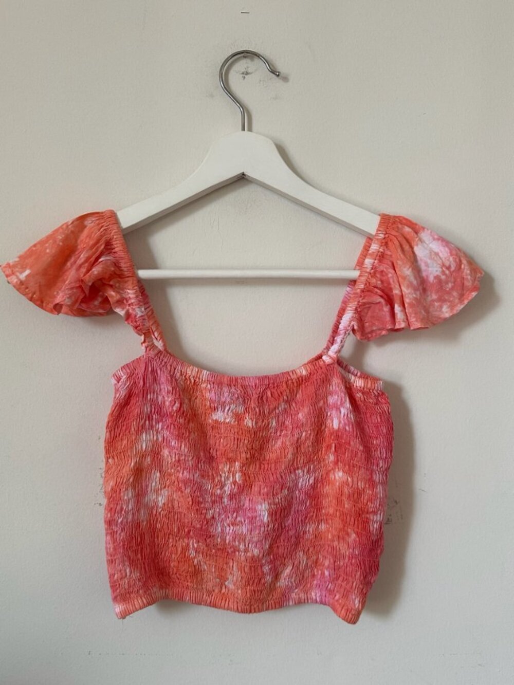 Tiare Hawaii Pink Tie Dye Two Piece Set Crop Top Skirt O/S NWT Partial Tags - Picture 3 of 11